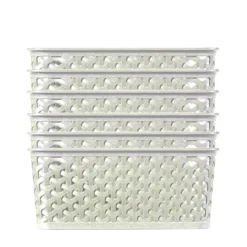 Curver My Style Large Rectangular Plastic Storage Basket - Vintage White - 18L -Hush and Home Store 12809473 1934833219269928