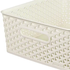 Curver My Style Medium Rectangular Plastic Storage Basket - Vintage White - 13L -Hush and Home Store 12809476 1424833219146790