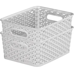 Curver My Style Small Rectangular Plastic Storage Basket - Grey - 4L -Hush and Home Store 12814407 1084832986992549