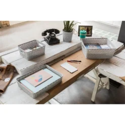 Curver My Style Medium Rectangular Plastic Storage Basket - Grey - 13L -Hush and Home Store 12814522 1834832986589133