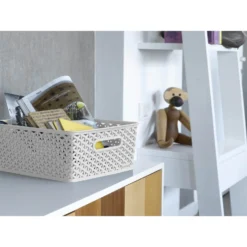 Curver My Style Medium Rectangular Plastic Storage Basket - Grey - 13L -Hush and Home Store 12814522 8224832986404264