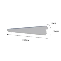 None Double Slot Bracket - White -220mm -Hush and Home Store 12815727 1805034583481400