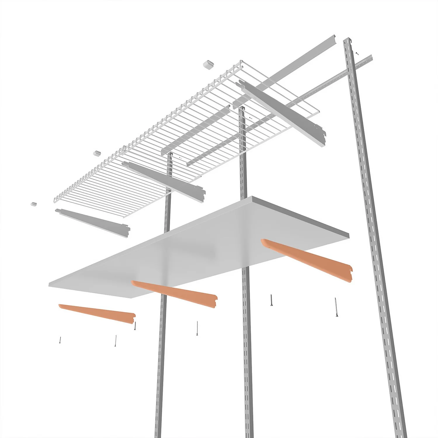 None Double Slot Bracket - White -170mm 3 None Double Slot Bracket - White -170mm - Image 3