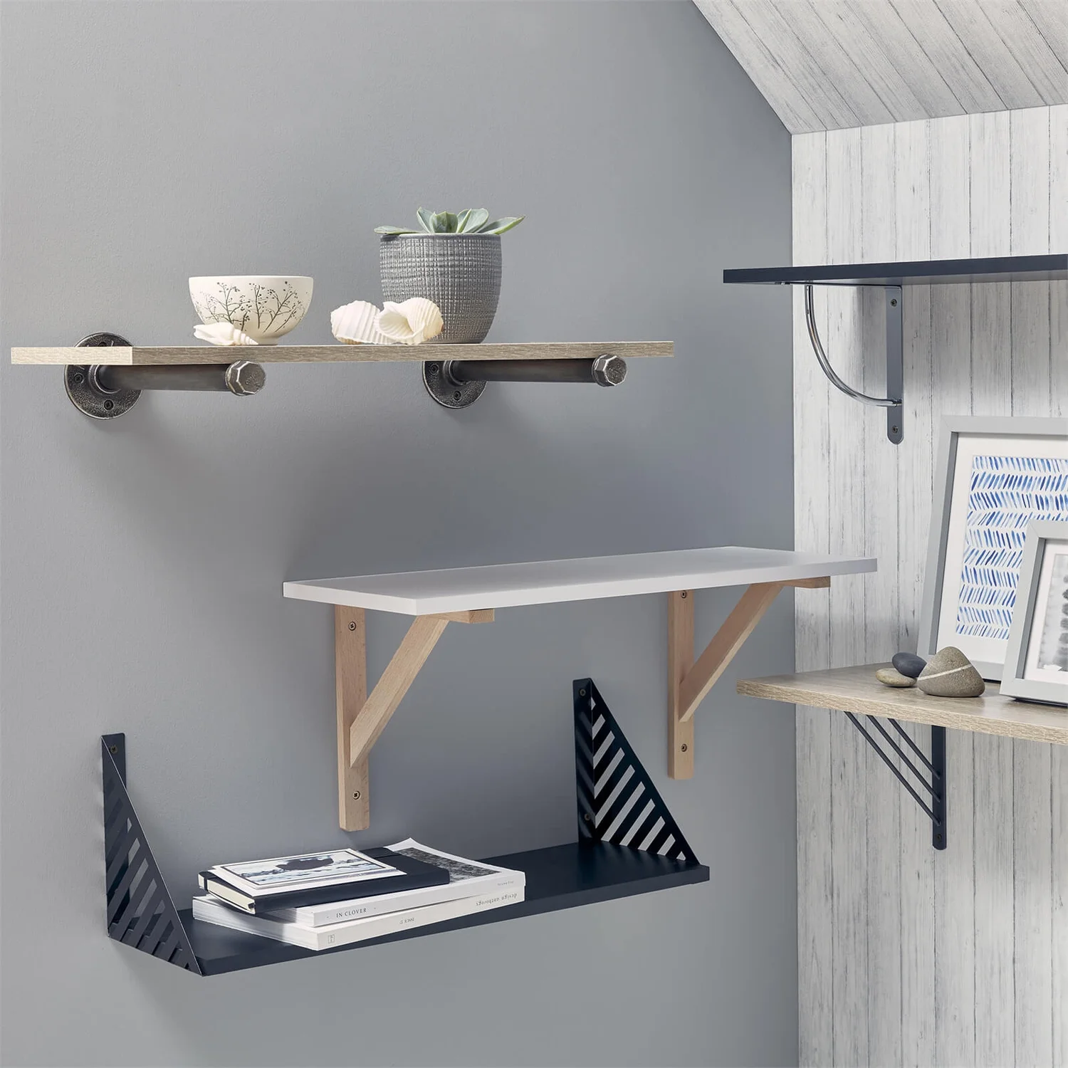 None Timber Effect Bracket - Beech - 25x25cm 2 None Timber Effect Bracket - Beech - 25x25cm - Image 2