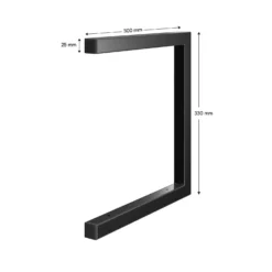 None Double U Shelf Bracket - Black - 330x300mm -Hush and Home Store 12820763 6084930156517271