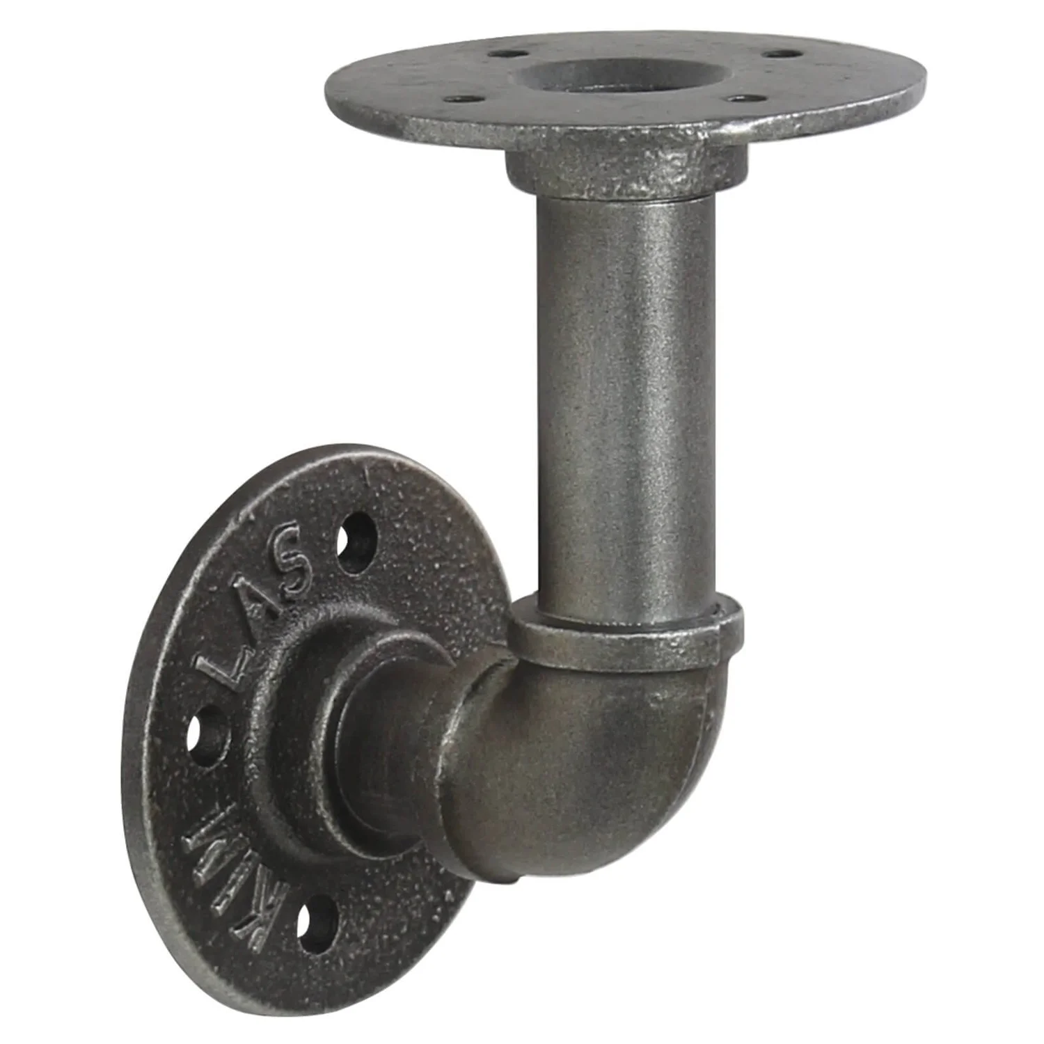 None Industrial Curved Pipe Bracket Gun Metal 2 None Industrial Curved Pipe Bracket Gun Metal - Image 2