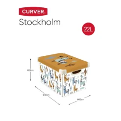 Curver Stockholm Llama Plastic Deco Storage Box - Multi-Coloured - 22L -Hush and Home Store 12824053 3534832983271178