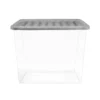 80L Storage Box With Clear Base And Grey Lid