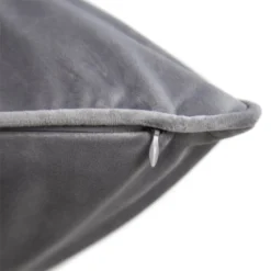 None Large Plain Velvet Cushion - Light Grey - 58x58cm -Hush and Home Store 12827086 1584832958649827