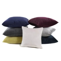 None Large Plain Velvet Cushion - Light Grey - 58x58cm -Hush and Home Store 12827086 1804832958883026