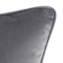 None Large Plain Velvet Cushion - Light Grey - 58x58cm -Hush and Home Store 12827086 8684832958770097
