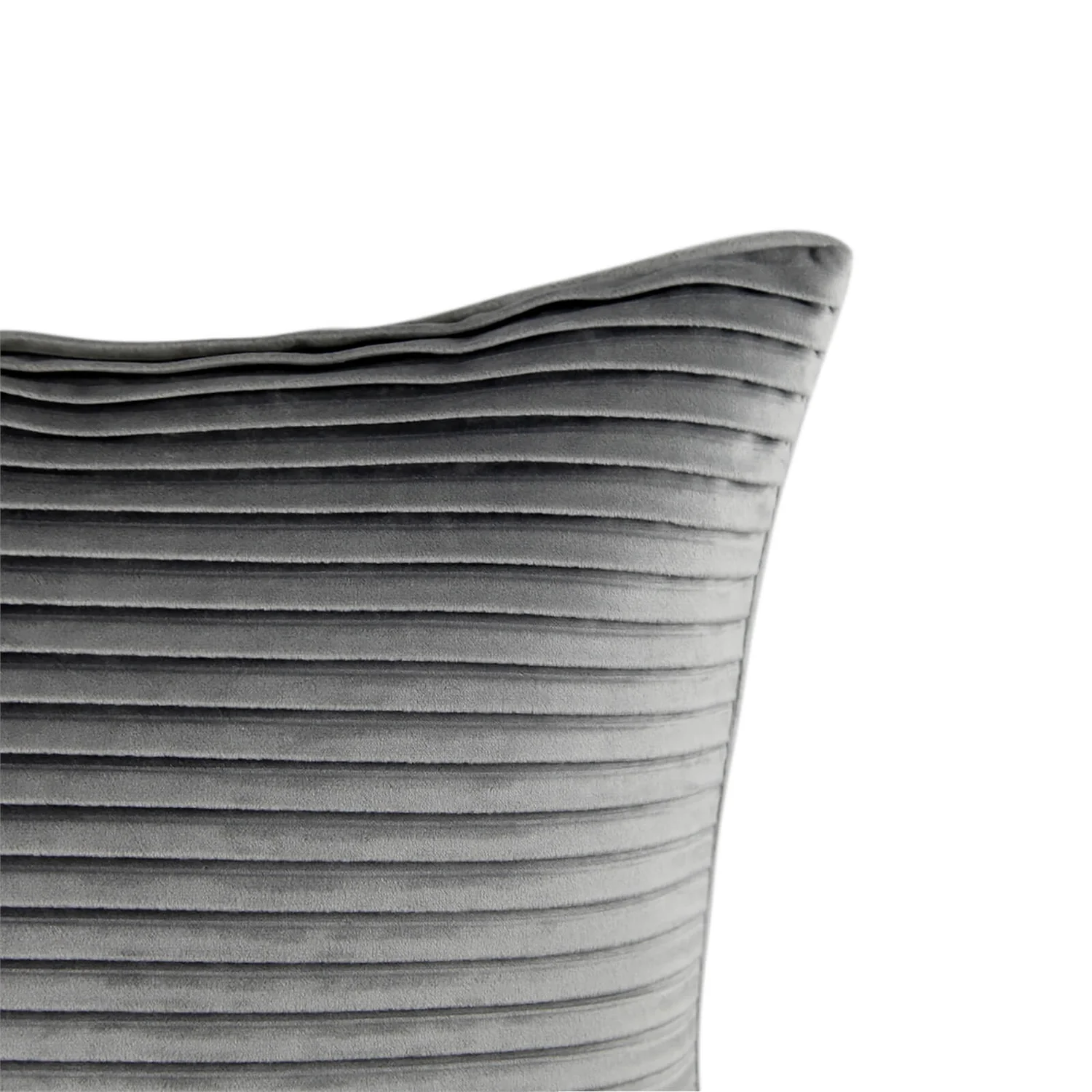 None Folded Velvet Cushion - Grey 2 None Folded Velvet Cushion - Grey - Image 2
