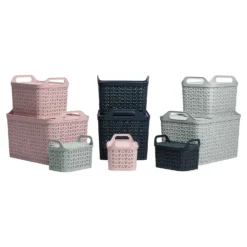 Small Urban Storage Basket With Lid - Graphite 7 Small Urban Storage Basket With Lid - Graphite -Hush and Home Store 12837349 3344960190120604