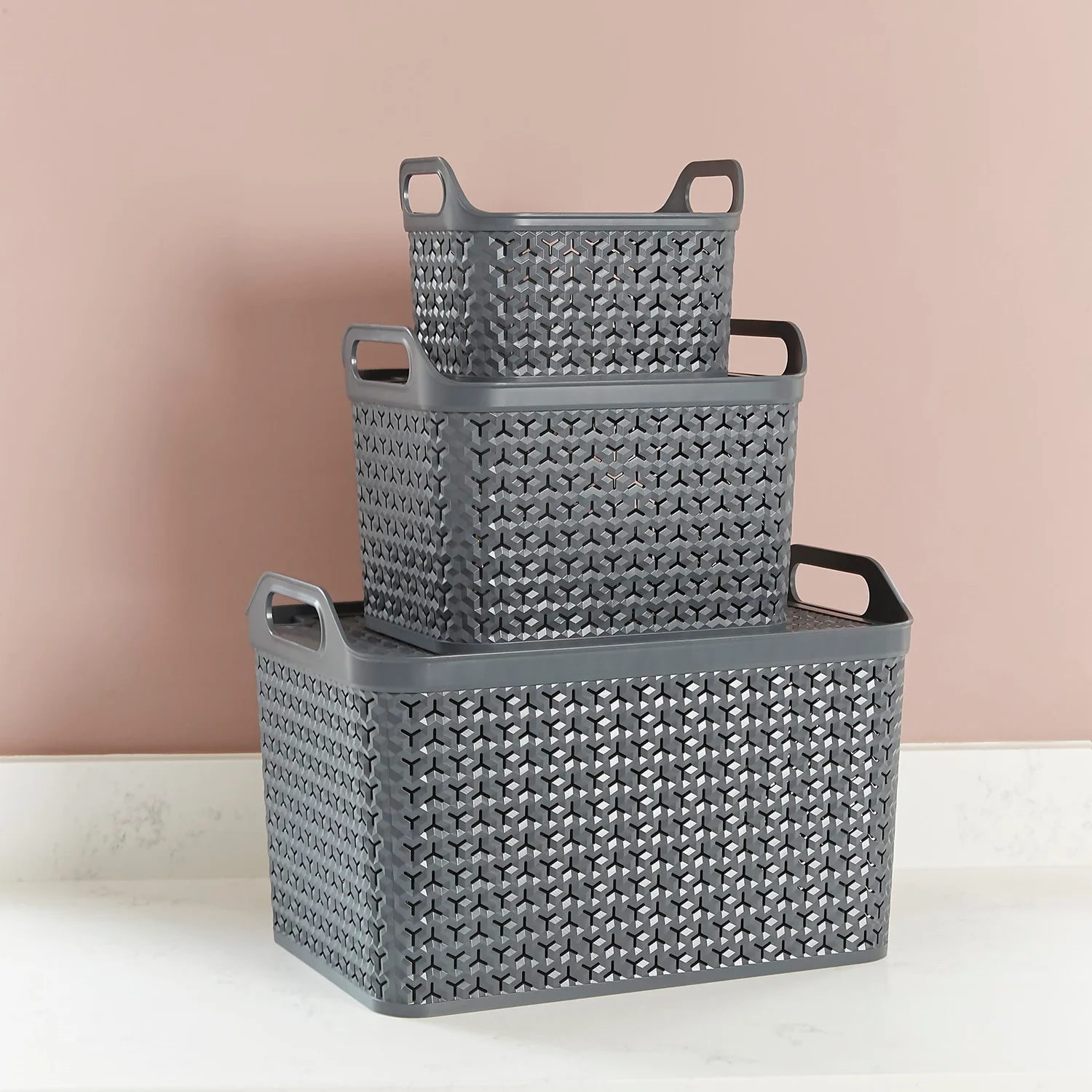 Small Urban Storage Basket With Lid - Graphite 3 Small Urban Storage Basket With Lid - Graphite - Image 3