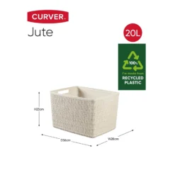 Curver Jute Large Basket - 20L - Off White -Hush and Home Store 12840437 7504833167405871