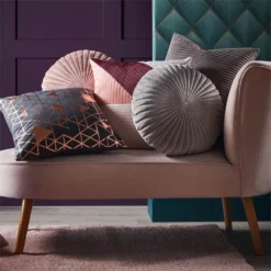 None Round Velvet Cushion - Grey - 45cm -Hush and Home Store 12842179 2064832975205786