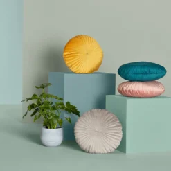 None Round Velvet Cushion - Blush - 45cm -Hush and Home Store 12842187 3414943634873873