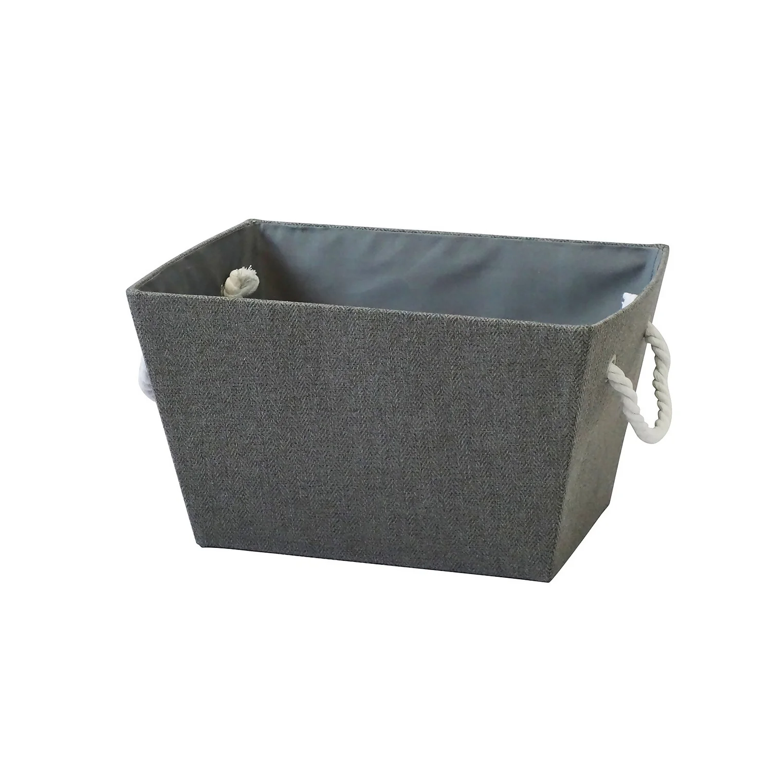 Grey Herringbone Medium Storage Basket 1 Grey Herringbone Medium Storage Basket
