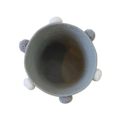 Round Cotton Rope Grey Pom Pom Basket -Hush and Home Store 12886597 1874857031618479