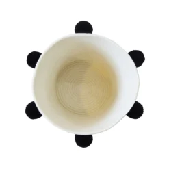 Round Cotton Rope Mono Pom Pom Basket -Hush and Home Store 12886598 1084857031641123