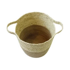 Neutral Corn And Jute Medium Woven Basket -Hush and Home Store 12886599 1214857031649487
