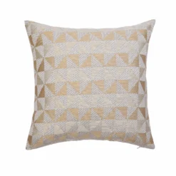 None Chenille Geo Cushion - Ochre