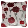 Cut Velvet Poppy Cushion - 45x45cm - Red