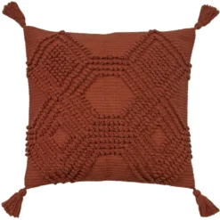 Knot Tassle Cushion - 45x45cm - Teracotta