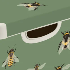 Curver Stockholm Bees Deco Storage Box - Green - 22L -Hush and Home Store 13169626 5564898511804807