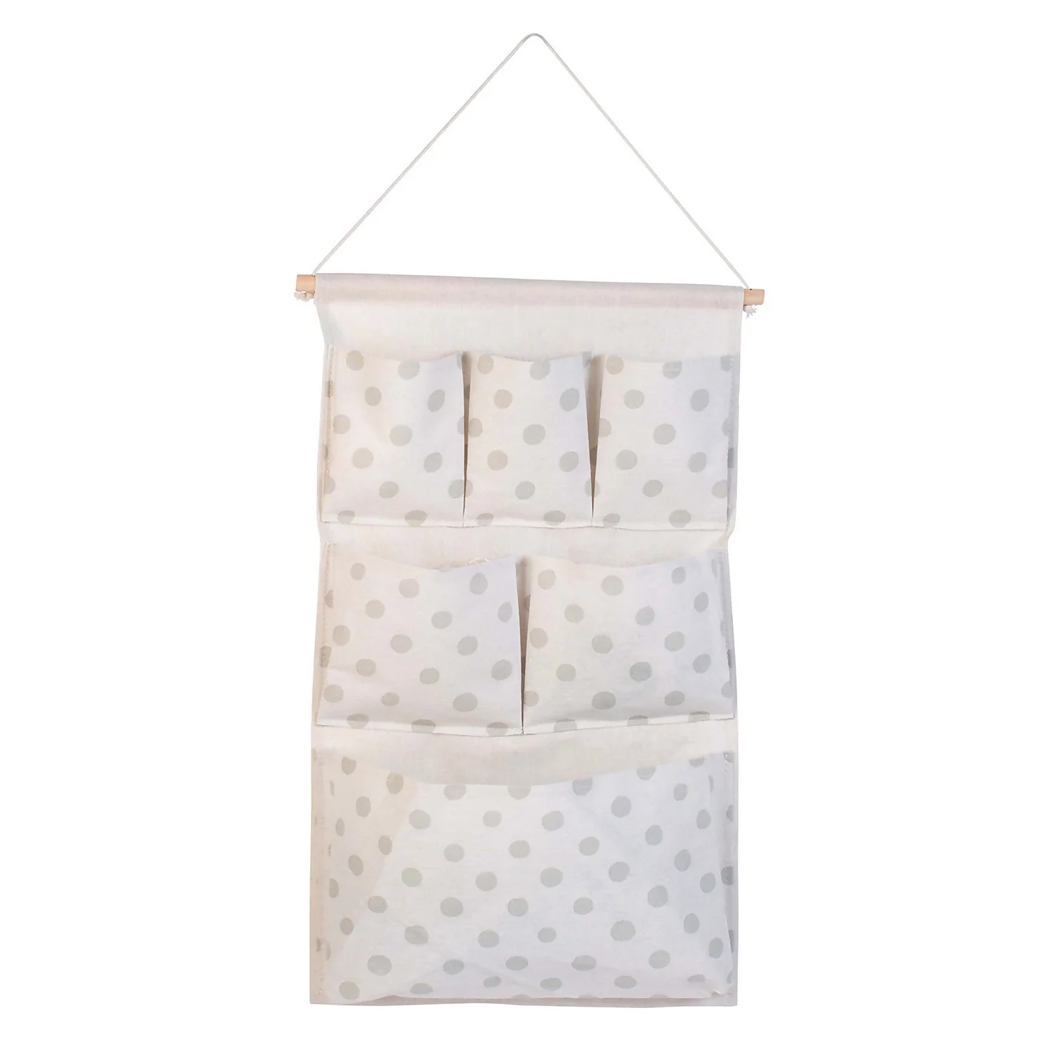 None Flexi Storage Kids 6 Pocket Hanging Organiser - White & Grey Polka Dot 3 None Flexi Storage Kids 6 Pocket Hanging Organiser - White & Grey Polka Dot - Image 3