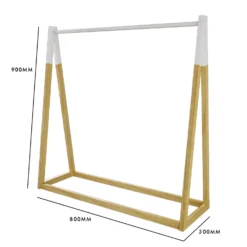 Kids A-Frame Clothes Rail - Natural & White -Hush and Home Store 13277679 7824929069229791