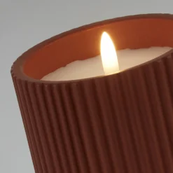 LED Ribbed Candle - Terracotta -Hush and Home Store 13794264 3645009419544700