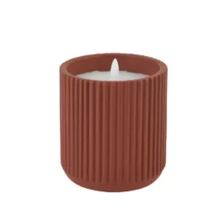 LED Ribbed Candle - Terracotta -Hush and Home Store 13794264 8755009419431561